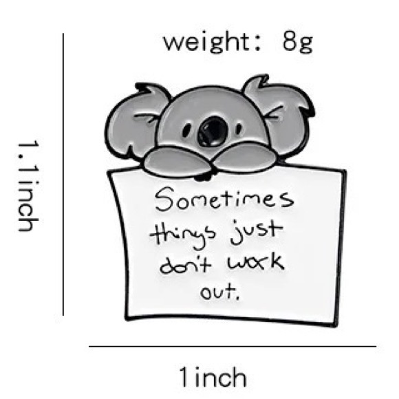 1 LEFT‼️ Empathy Koala Pin Australian Mental Health Therapy Inspiration Brooch - Picture 3 of 6